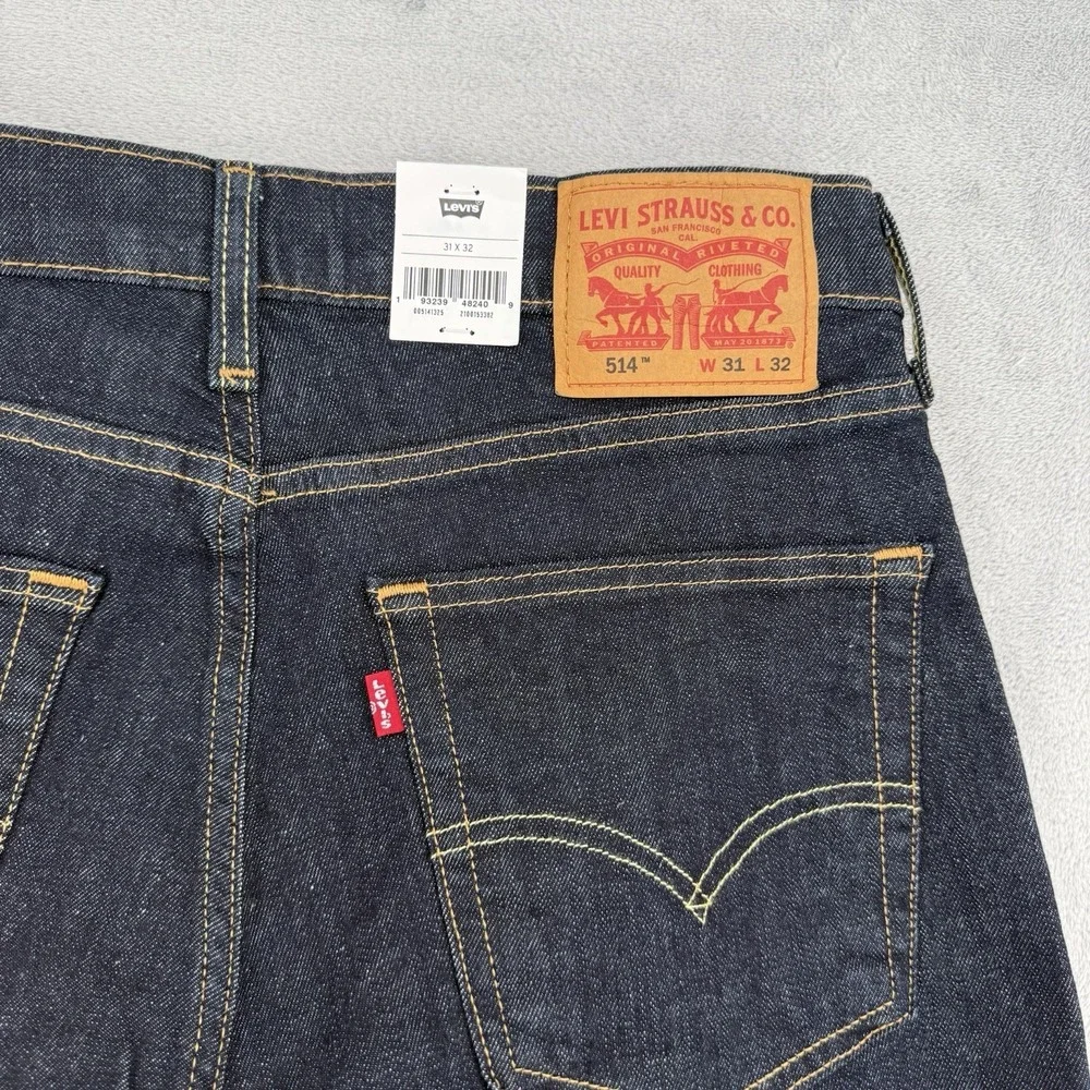 Levis 514 Jeans Mens W31 L32 Straight Fit Flex Stretch Performance Dark Wash